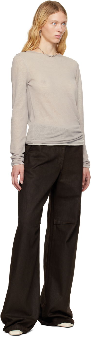 Nohavice Entire Studios Entire Studios Dem Wide-Leg Jeans Hnedá | ESW-S25-11006-MU, 3