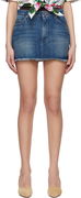 Dolce&Gabbana Denim Miniskirt with Logo Plaque