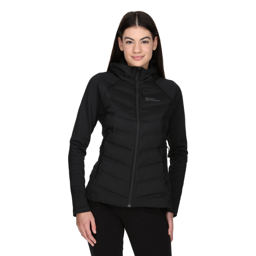 Prešívaná bunda Jack Wolfskin TASMAN Hooded Hybrid Down Jacket Čierna | 1711331-6000