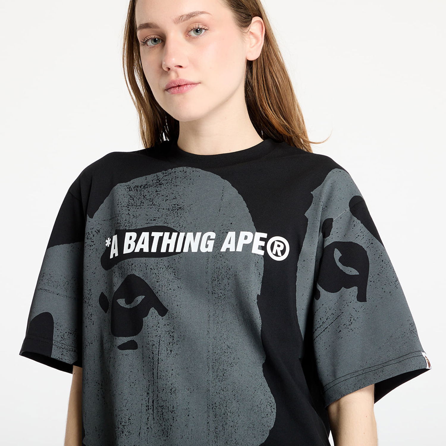 Tričko BAPE A BATHING APE Water Print Ape Head Relaxed Fit Tee Čierna | 001CSL301338MBLK, 1