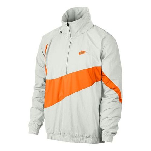 Vetrovka Nike Big Swoosh Half Zipper Jacket Šedá | AJ1404-123