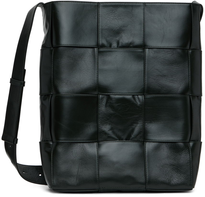 Taška cez rameno Bottega Veneta Bottega Veneta Acro Woven Leather Shoulder Bag Zelené | 729551 VCQ71, 0