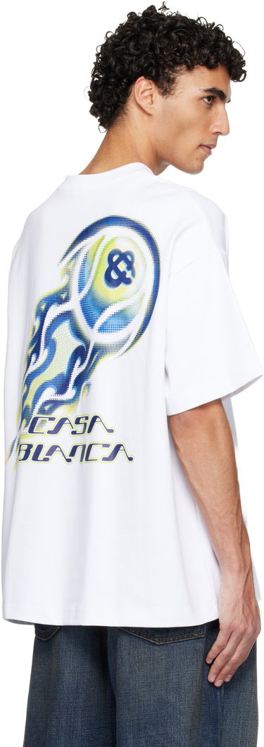 Tričko Casablanca Casablanca Flaming Tennis Ball Oversized Short Sleeve T-shirt Biela | M-SP26-JTS-064-01, 2
