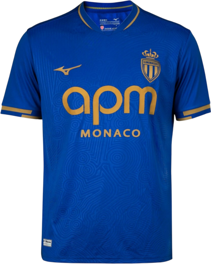Dres Mizuno Mizuno AS Monaco Away Jersey Modrá | p2gacx77-12