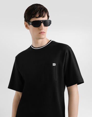 Tričko Dolce & Gabbana Dolce & Gabbana Cotton Piqué T-Shirt with Pocket Čierna | G8ST3ZHU7UTN0000, 3