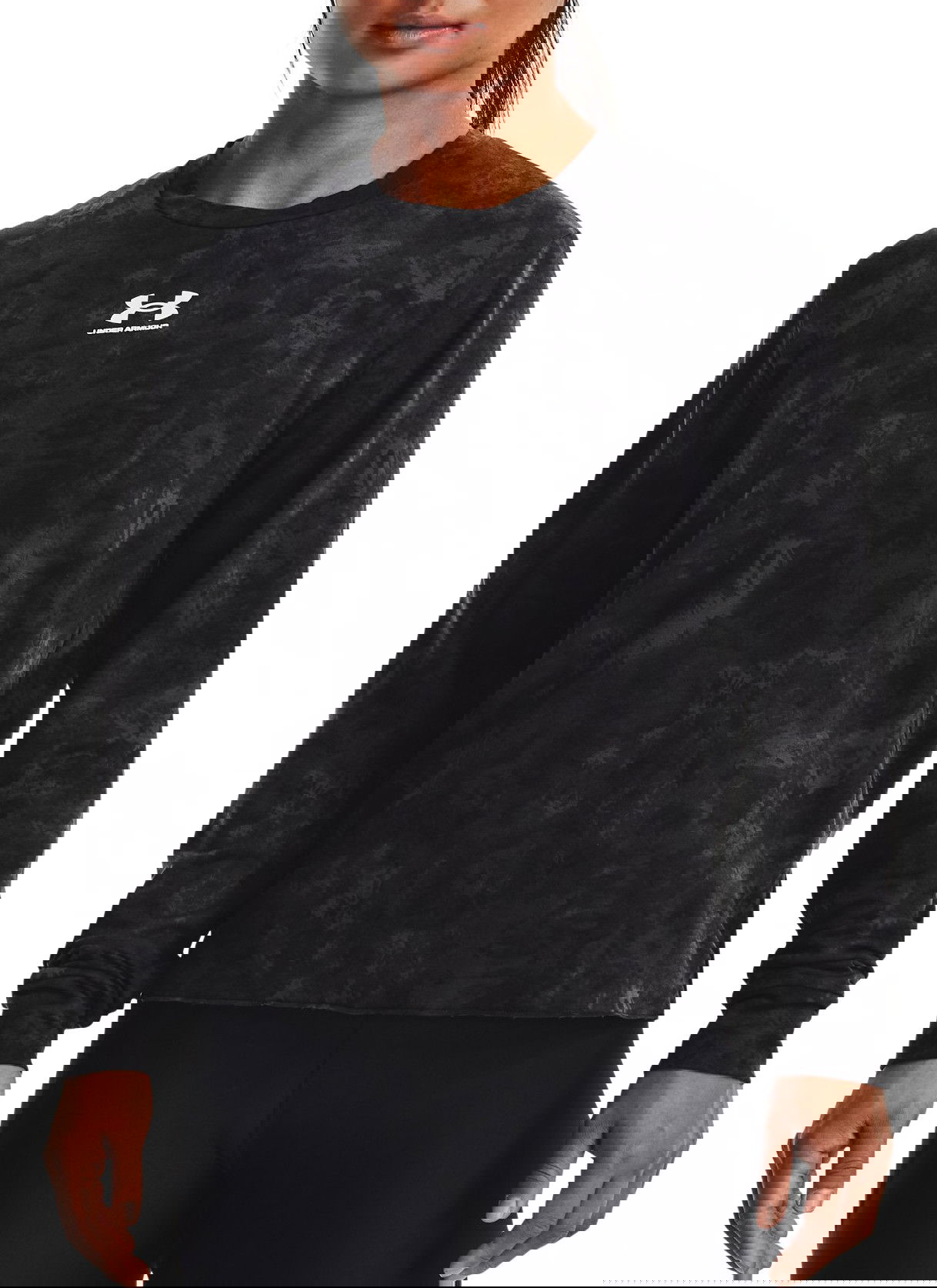 Mikina Under Armour Sweatshirt Rival Terry Print Crew Čierna | 1373036-001, 0