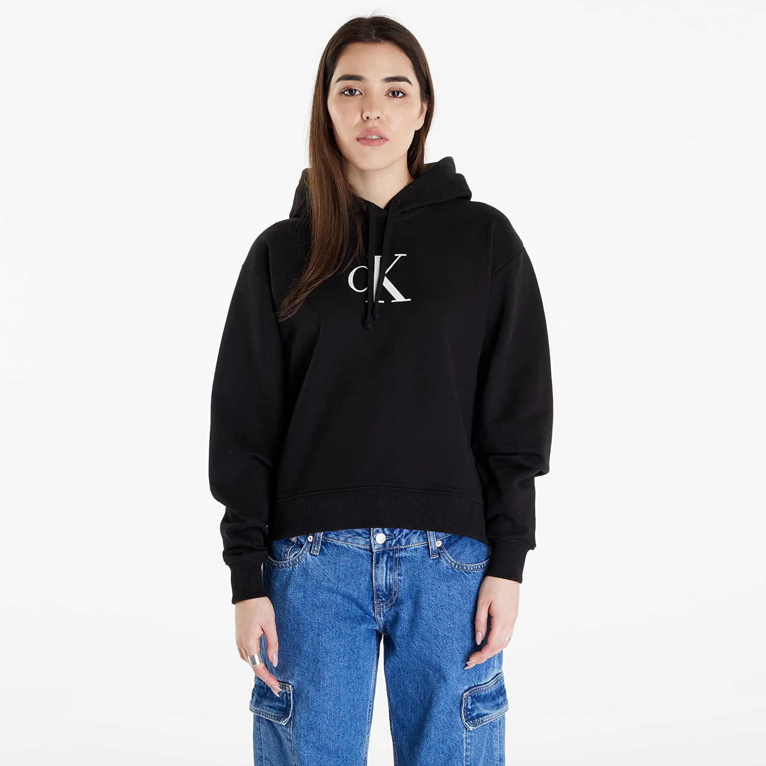 Mikina CALVIN KLEIN Satin Hoodie Čierna | J20J223432 0GO, 0