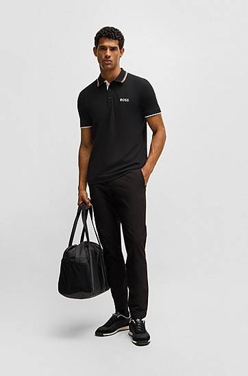 Polo tričko BOSS BOSS Contrast Logo Polo Shirt Čierna | 50469102, 1