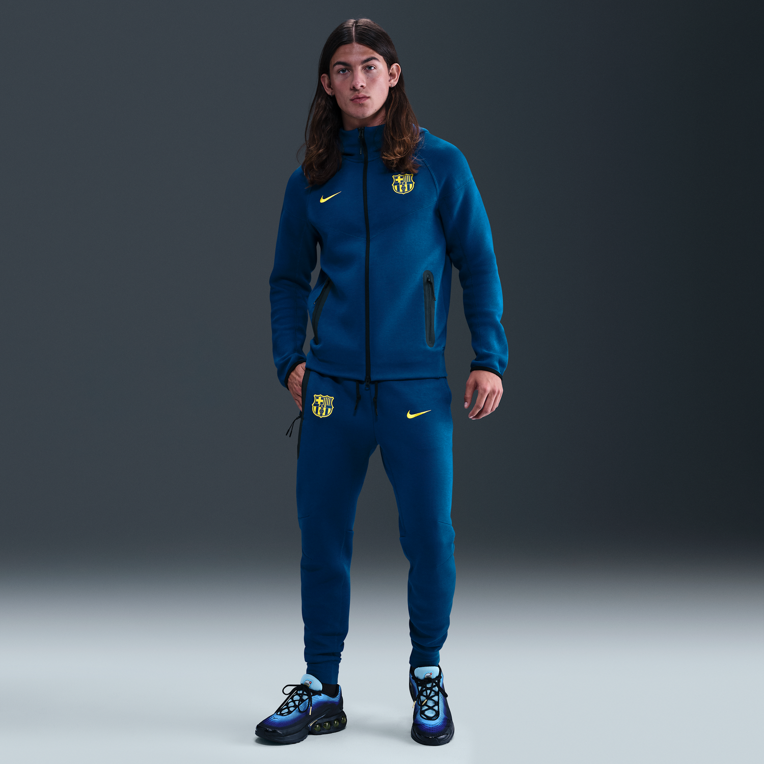 Tepláky Nike FC Barcelona Tech Fourth Football Fleece Joggers Modrá | FZ1276-431, 0