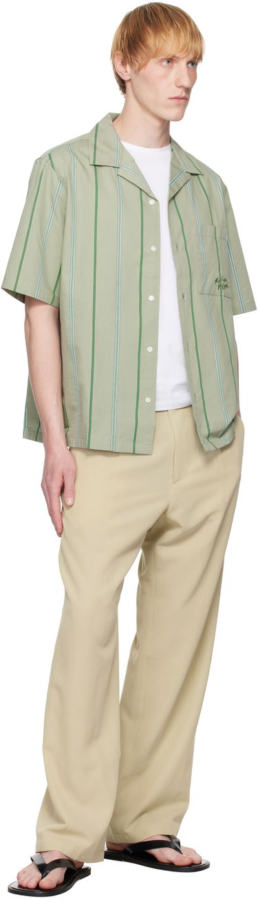 Košeľa MAISON KITSUNÉ Maison Kitsuné Resort Striped Shirt Zelené | OM00421WC5029, 3