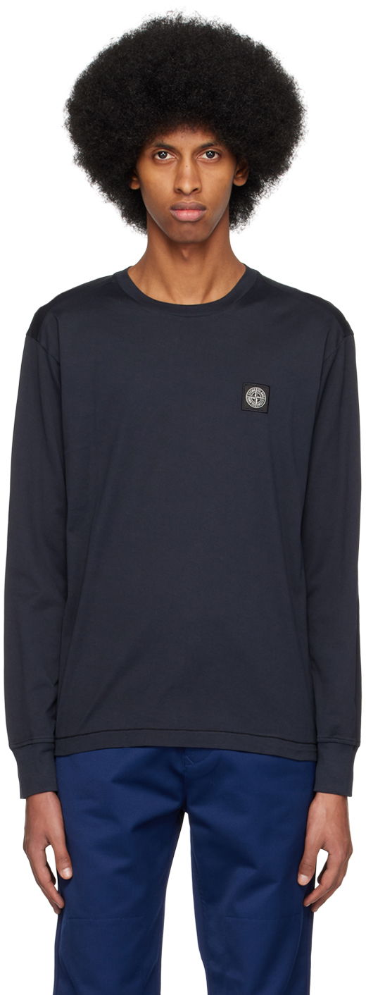 Tričko Stone Island Patch Long Sleeve T-Shirt Navy | 101522713, 0