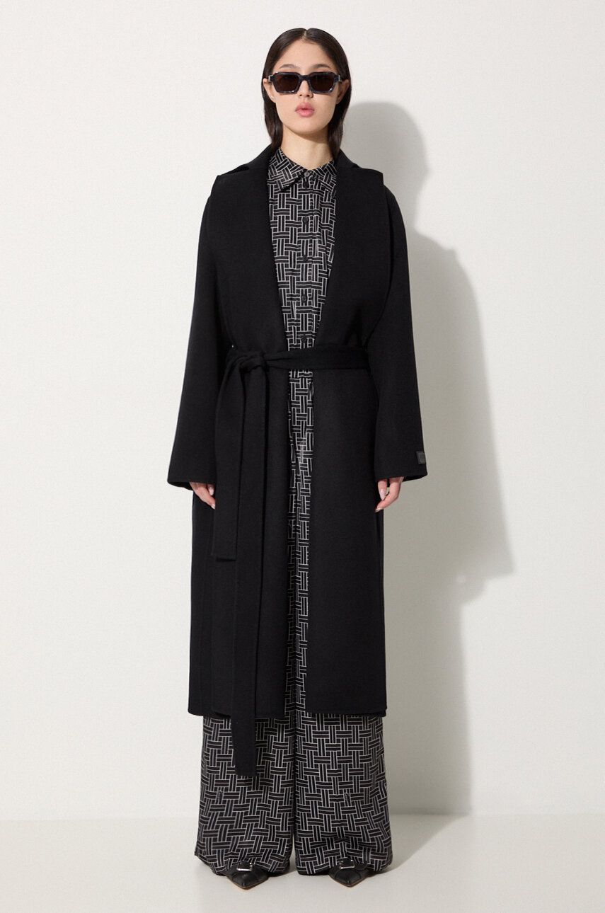 Kabáty KENZO Long Cashemere Coat Čierna | FE62MA2169WA.99, 1