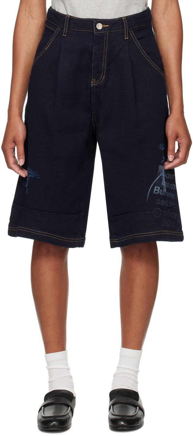 Printed Denim Shorts