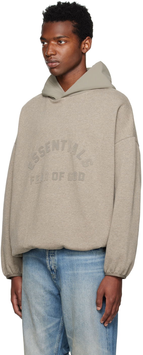 Core Collection Nylon Fleece Hoodie Heather Grey/Dust