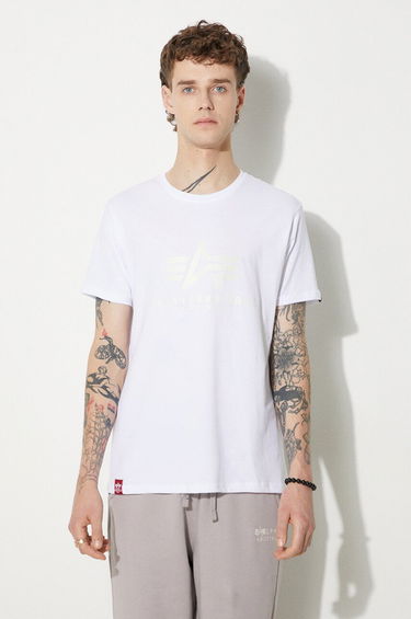 Tričko Alpha Industries Basic T Kryptonite Print T-Shirt Biela | 116521.09, 0