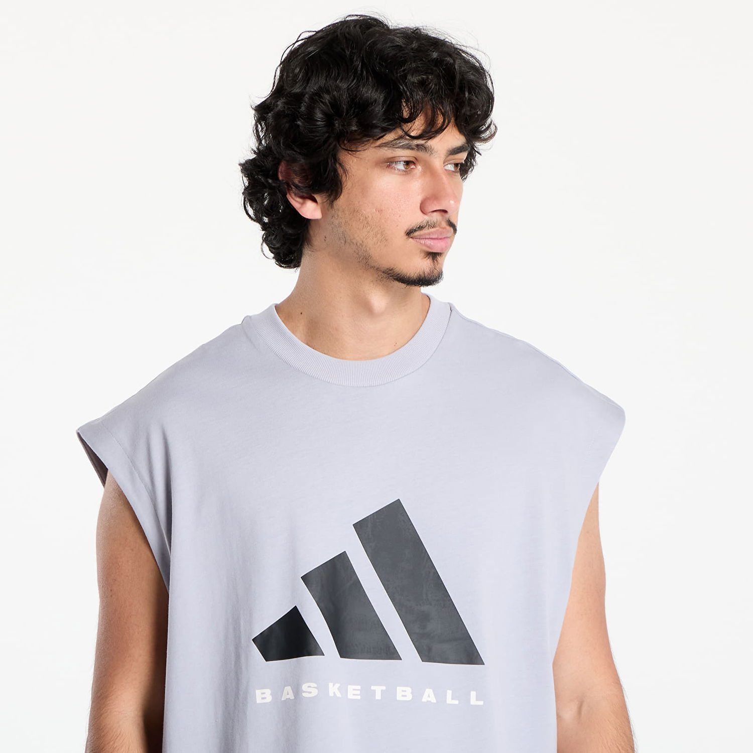 Tielko adidas Performance Adidas Basketball Sleeveless T-Shirt Šedá | JN3973, 1
