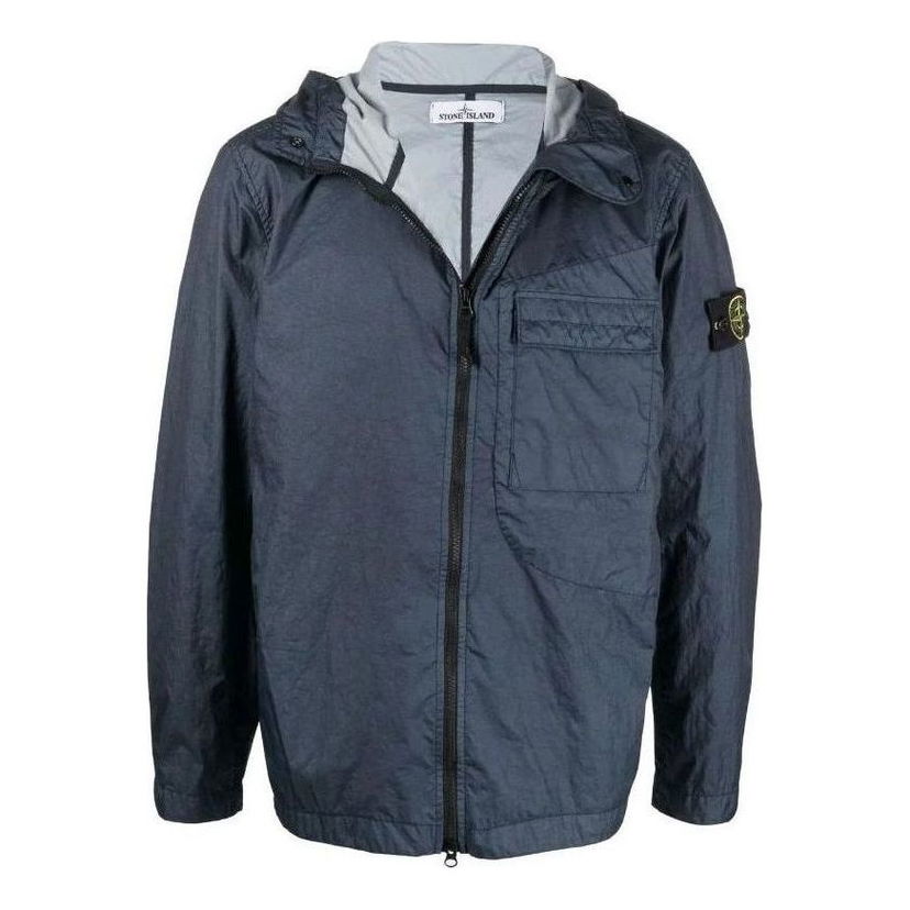 Parka Stone Island Hooded Zip-Up Jacket Modrá | 761540223-V0024