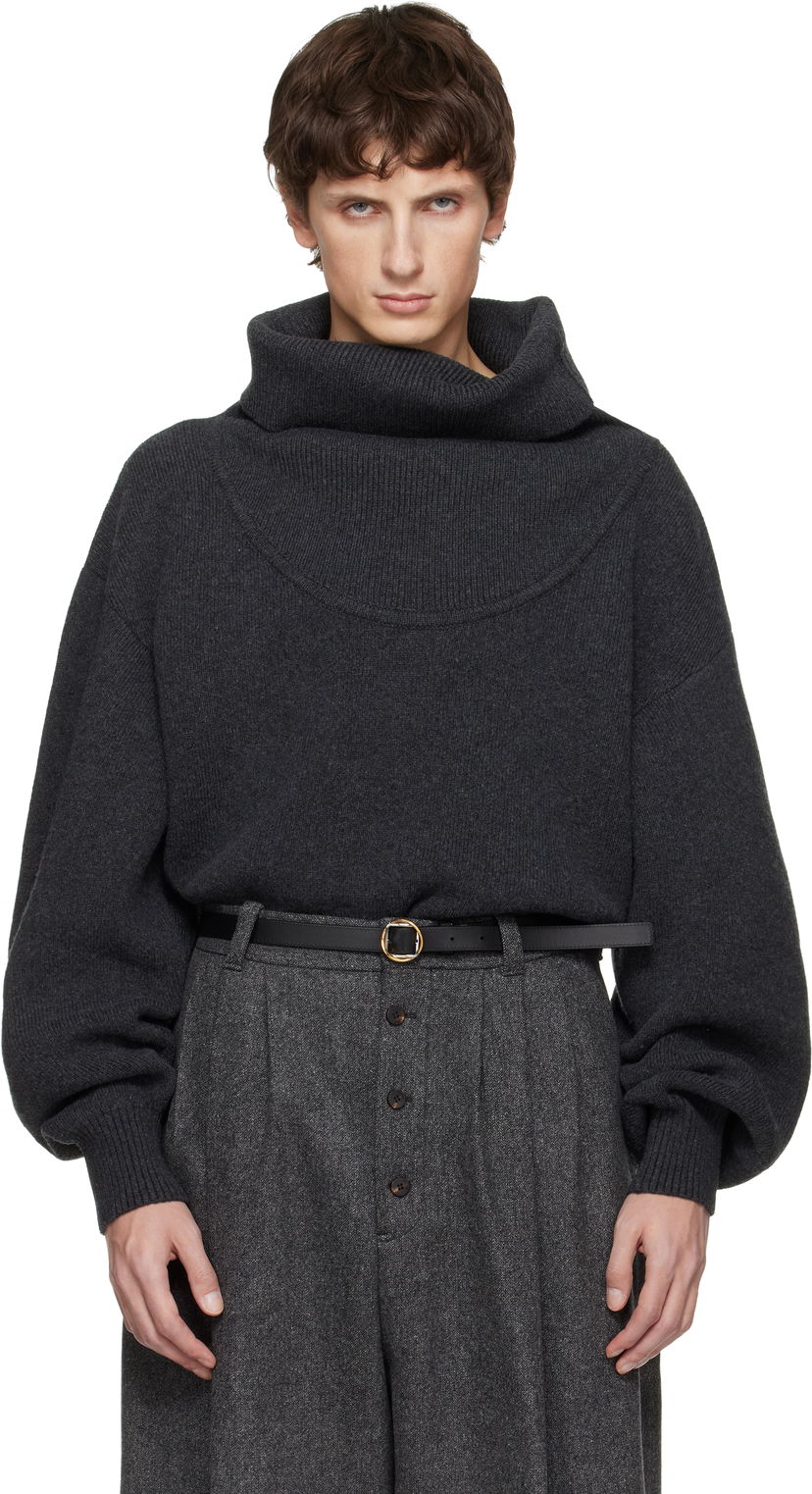 Sveter Jacquemus 'The Pallone' Turtleneck Sweater Šedá | 25HSWM00611AK00278