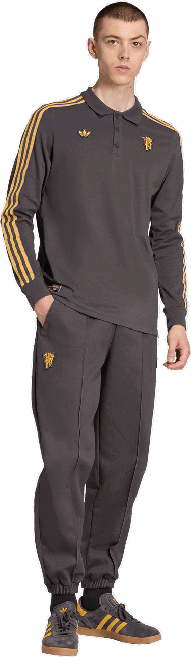 Polo tričko adidas Originals Manchester United Icon Long Sleeve Polo Shirt Šedá | jn2822, 5