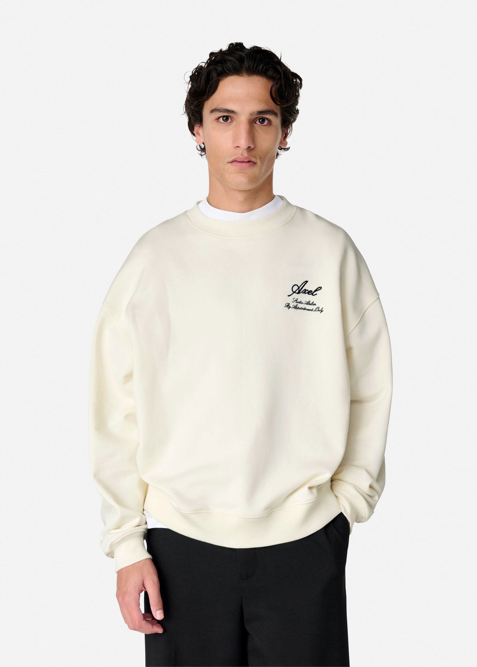 Cream Relaxed-Fit Sweatshirt