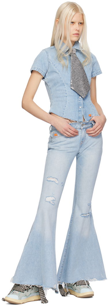 Džínsy ERL ERL Levi's Edition Distressed Flare Jeans Modrá | ERL07P301, 3