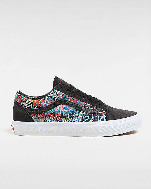 Tenisky a topánky Vans Old Skool Pig Suede Shoes (black/multi) Unisex Black, Size 2.5 Rôznofarebný | VN000CR50ZB