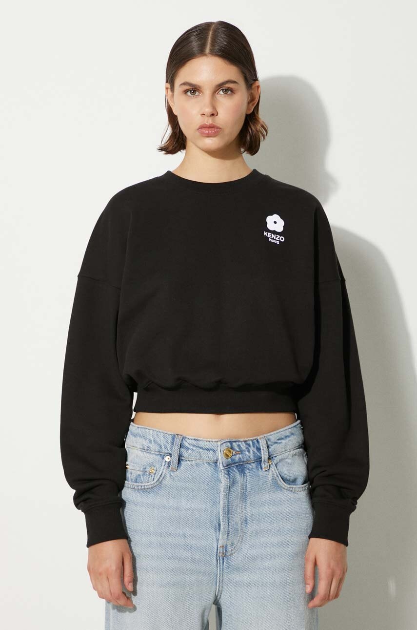 Mikina KENZO Kenzo Flower Boke 2.0 Cropped Sweat Čierna | FE62SW1664MI.99J, 0