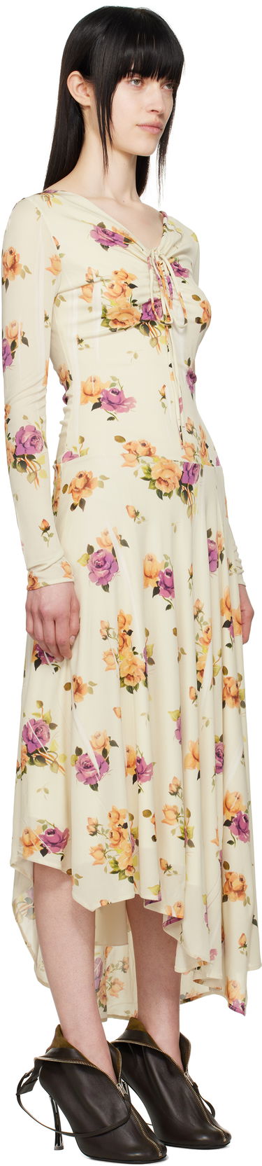 Šaty Acne Studios Acne Studios Floral Midi Dress Béžová | A20810-, 1