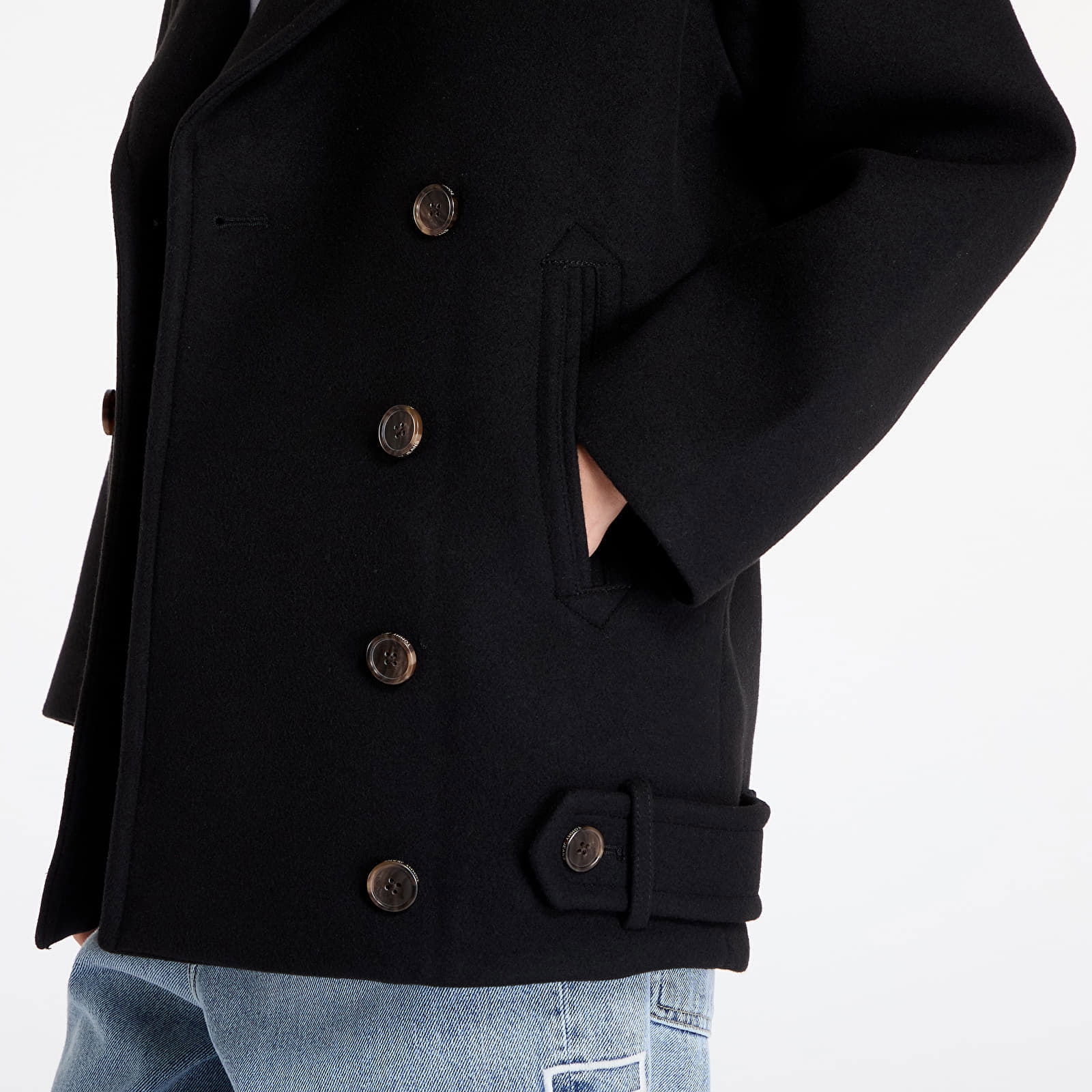 Coat Tommy Jeans Wool Peacoat Black M