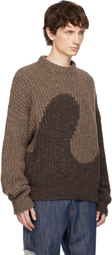 Sveter ERL Knit Crewneck Swirl Tweed Sweater Hnedá | ERL11N004, 1