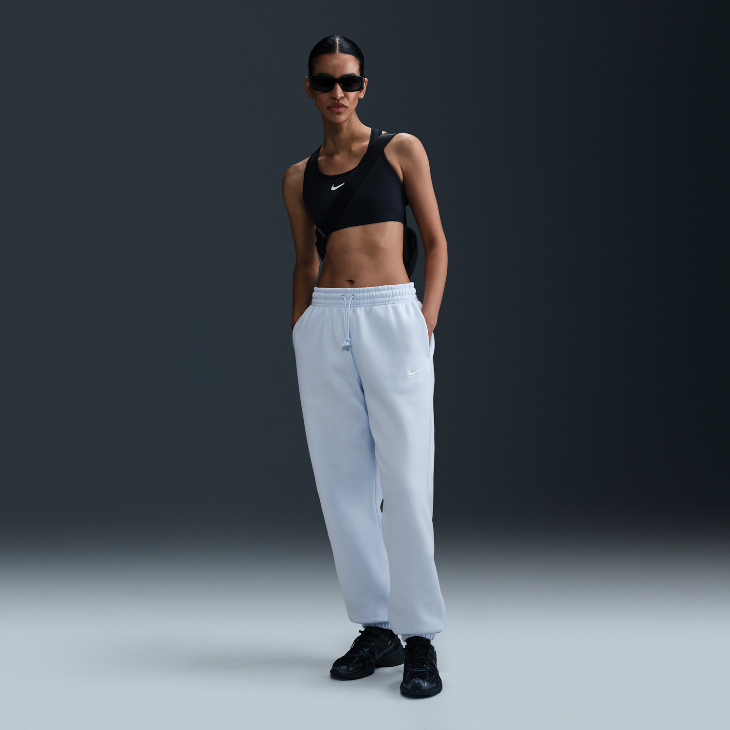 Tepláky Nike Sportswear Phoenix Fleece High-Waisted Loose Fit Pants Modrá | FZ5996-423, 0
