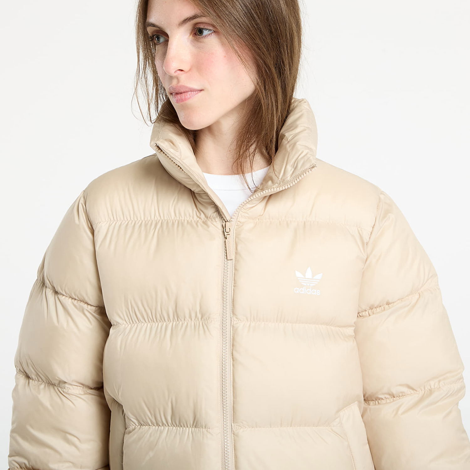 Prešívaná bunda adidas Originals Adicolor Short Puffer Jacket Béžová | JX2947, 1
