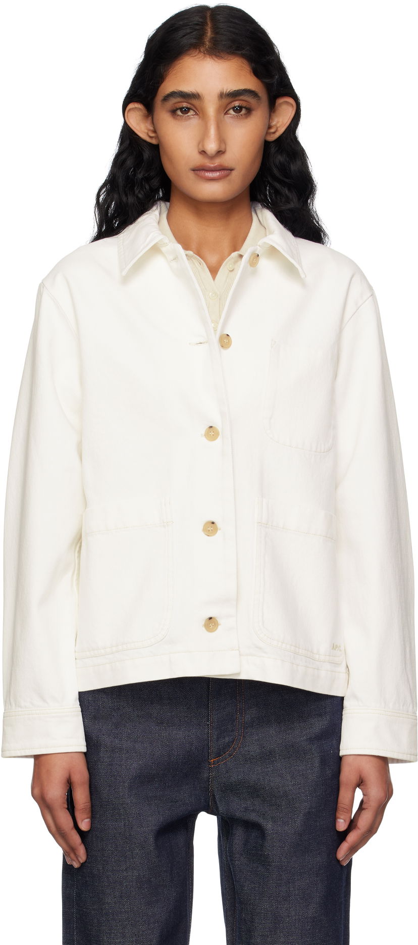 Bunda A.P.C. A.P.C. Nikkie Denim Jacket Biela | COGZV-F02937