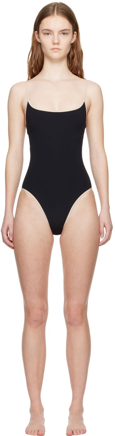 Plavky TOTEME TOTEME Stripe Edge One-Piece Swimsuit Čierna | 241-WSW1031-FB0097, 0