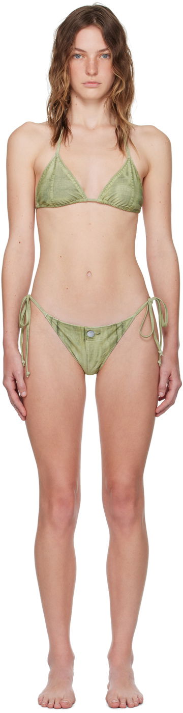 Plavky Acne Studios Green Printed Bikini Zelené | AJ0014-, 0