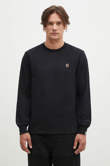 Tričko BAPE A Bathing Ape One Point Longsleeve T-Shirt Čierna | 1K80111017, 0