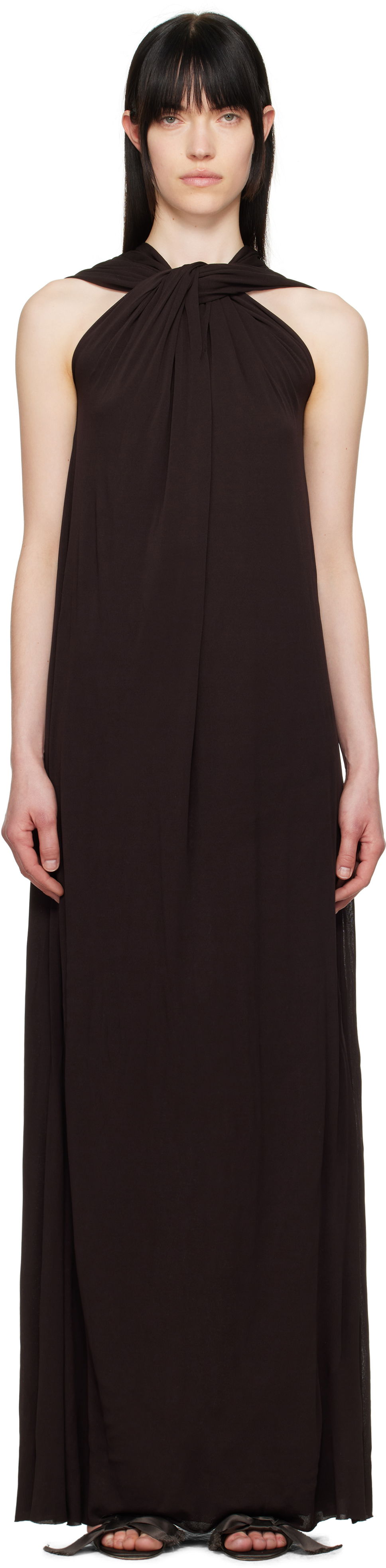 Šaty Jil Sander Jil Sander Draped Maxi Dress Hnedá | J02CT0473_J20041, 0