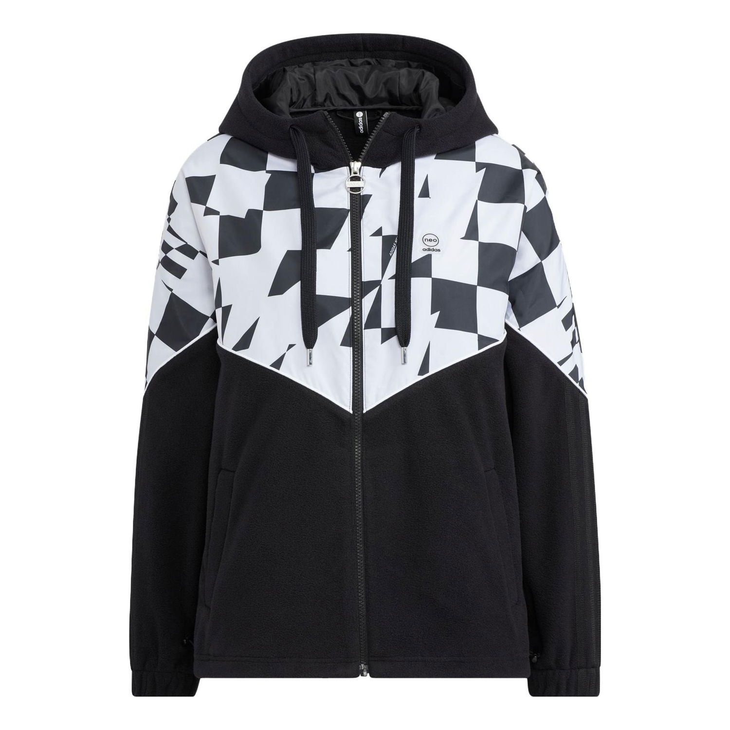 Bunda adidas Originals Originals Checkered Fleece Jacket Čierna | HZ2418, 0
