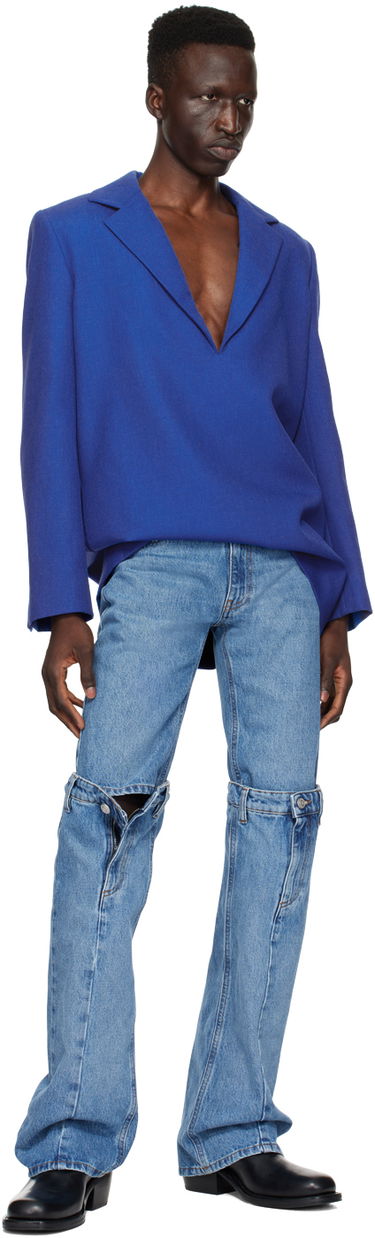 Bunda Coperni Coperni Plunging Blazer Modrá | COPV55835MEN, 3