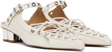 Tenisky a topánky GANNI GANNI Lace-Up Mules Biela | S2966, 3
