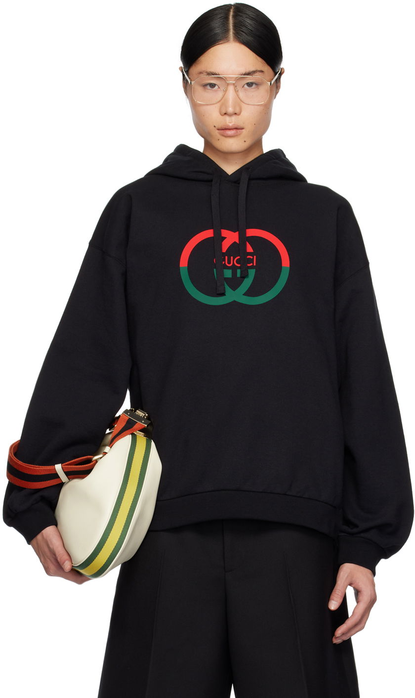 Mikina Gucci Interlocking G Hoodie Čierna | 721427 XJF5T, 0
