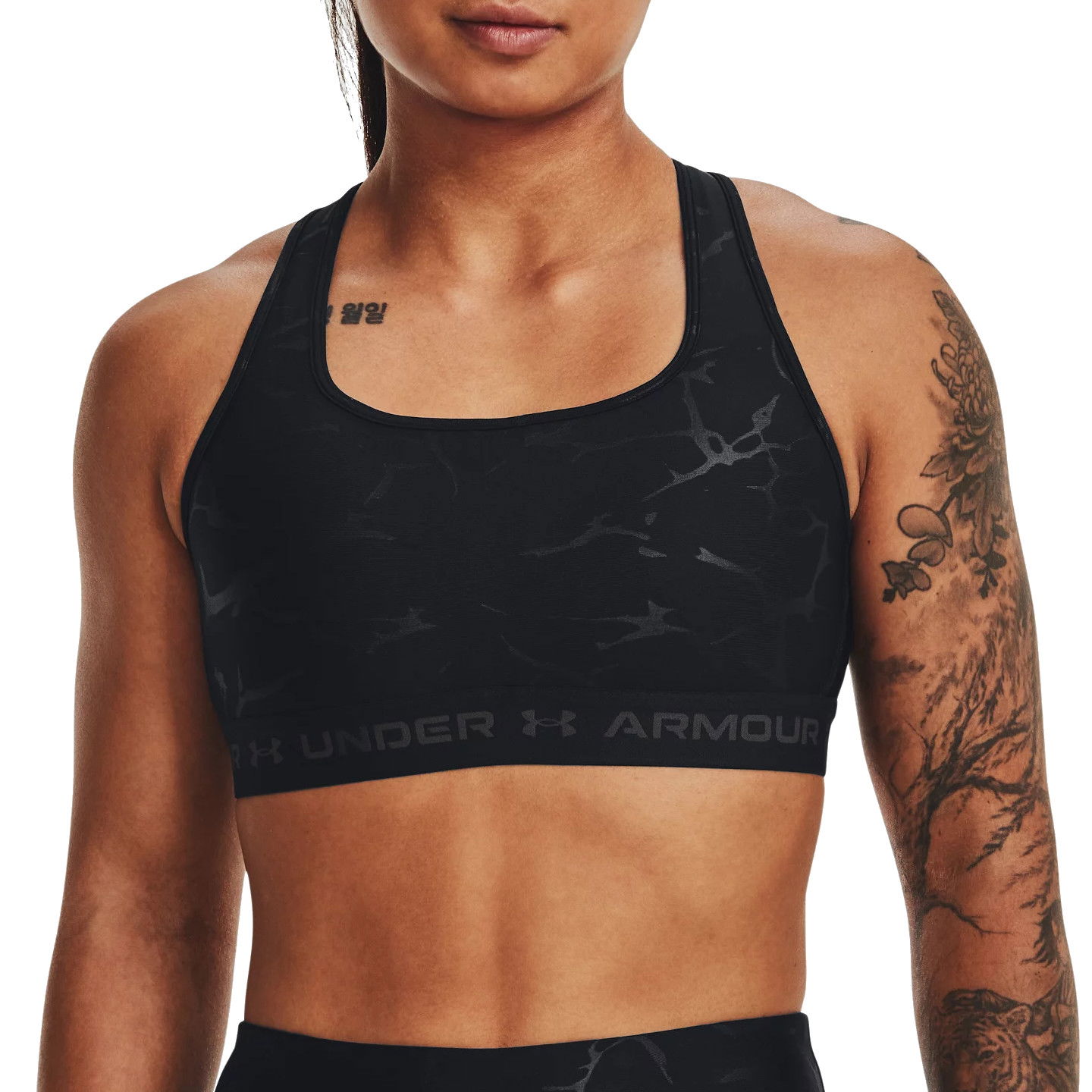Podprsenka Under Armour Crossback Mid Emboss Bra Čierna | 1378815-001, 0