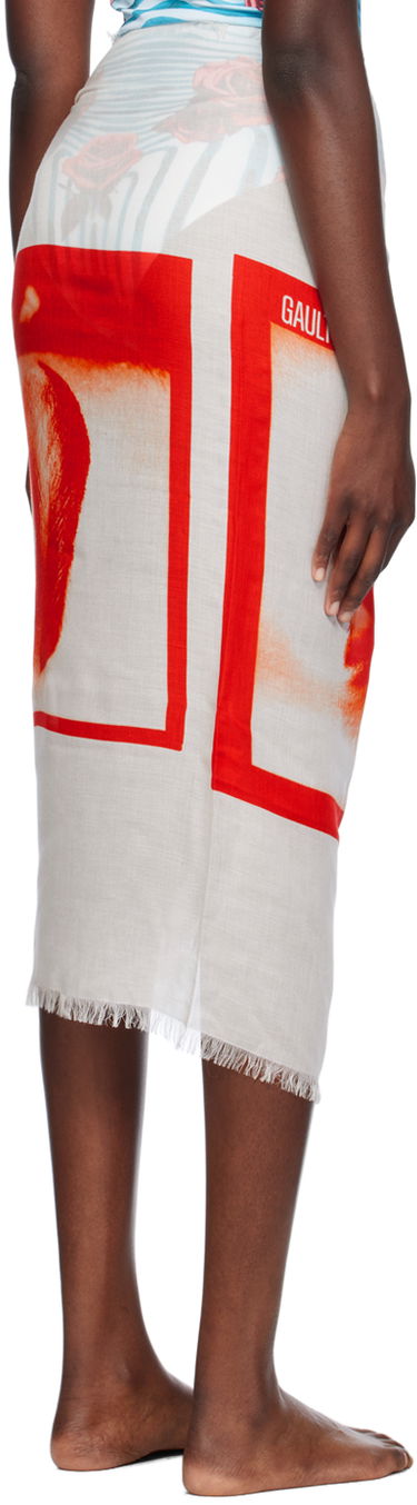 Šál Jean Paul Gaultier 'Eyes And Lips' Sarong Biela | 24/30-U-JU117-C543-283010, 2