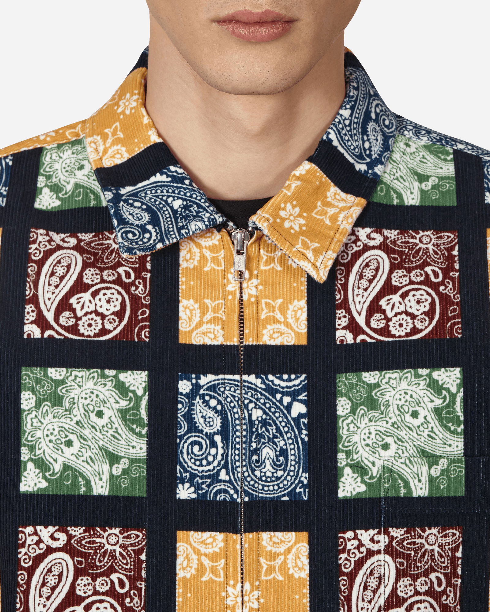 Paisley Printed Corduroy Zip-Up Shirt