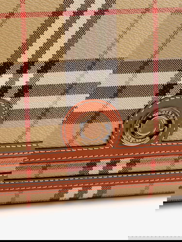 Taška cez rameno Burberry Burberry Vintage Check and Leather Crossbody Bag Béžová | 8066226A9534, 3