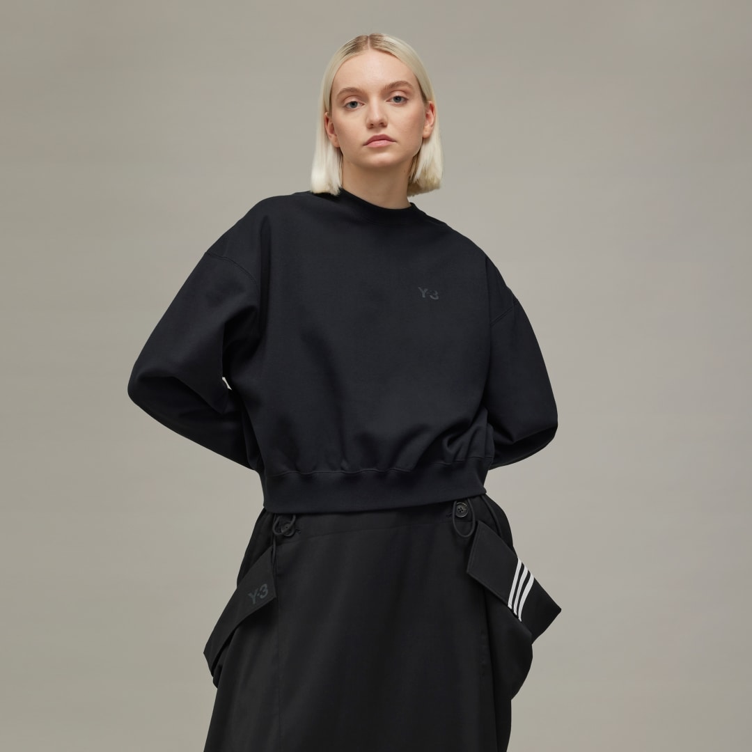 Mikina Y-3 Y-3 Brushed Terry Boxy Crew Čierna | JD9789, 0