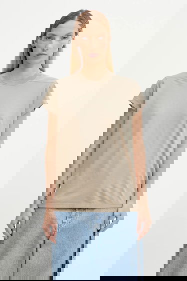 Tričko Rick Owens Rick Owens DRKSHDW Small Level T-Shirt Béžová | DS02E7208.RN, 0