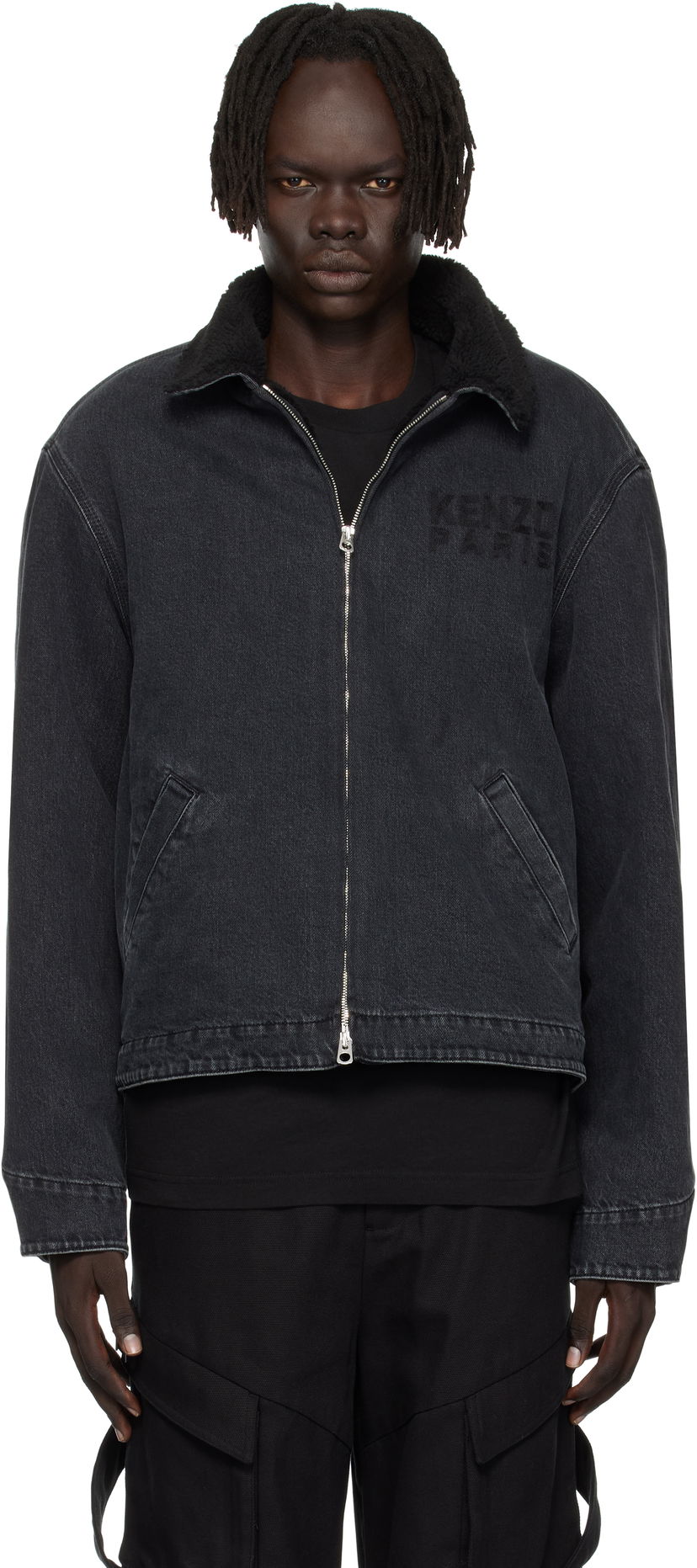 Bunda KENZO Kenzo Paris 'KENZO Happy Tiger' Denim Utility Jacket Čierna | FF65DB1056C4