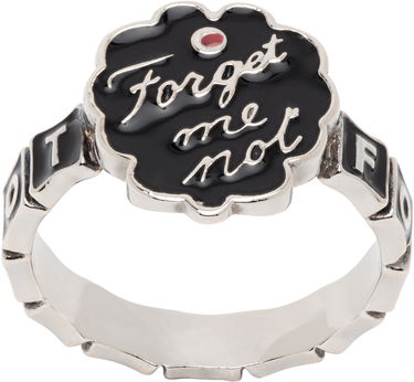 Prsteň Chopova Lowena 'Forget Me Not' Engraved Silver Ring Čierna | 6440, 0