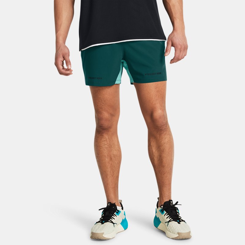 Šortky Under Armour Project Rock Ultimate Trainingsshorts für Herren Hydro Teal / Radial Turquoise Zelené | 1384217-449